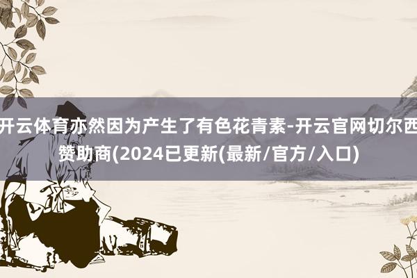 开云体育亦然因为产生了有色花青素-开云官网切尔西赞助商(2024已更新(最新/官方/入口)