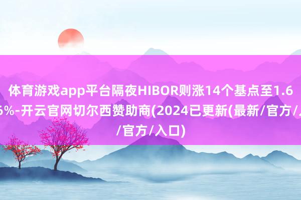 体育游戏app平台隔夜HIBOR则涨14个基点至1.61636%-开云官网切尔西赞助商(2024已更新(最新/官方/入口)